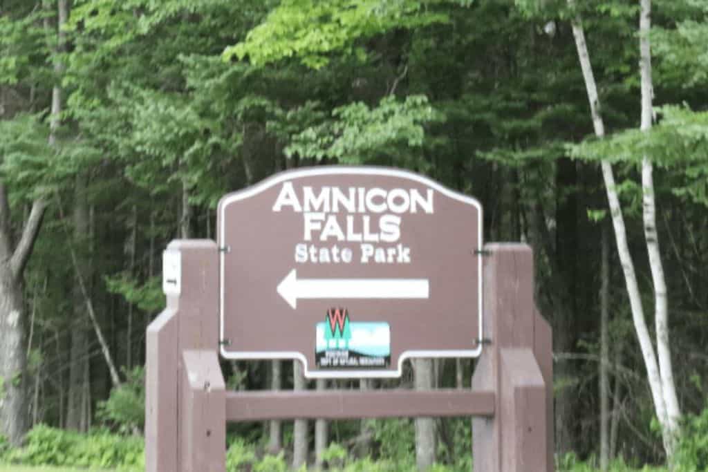 Amnicon Falls State Park Sign